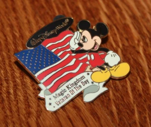 Walt Disney World Veteran of the Day Patriotic Mickey Mouse Flag Ceremony Pin - Picture 1 of 7