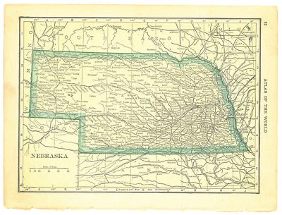 Página de mapa Atlas de colección 1911 (Nebraska en un lado - Kansas en un lado) Foto 1 de 2