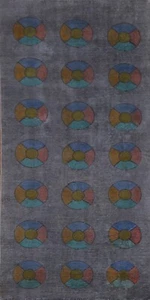 Circles Design Overdyed Distressed 3x6 Area Rug Wool Hand-knotted - Picture 1 of 12