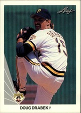 1990 Leaf Pittsburgh Pirates Baseball Card #296 Doug Drabek