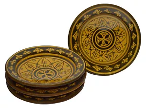 Moroccan Serving Ceramic Plates Handmade Appetizer Tapas Serving Set Of Four - Picture 1 of 4