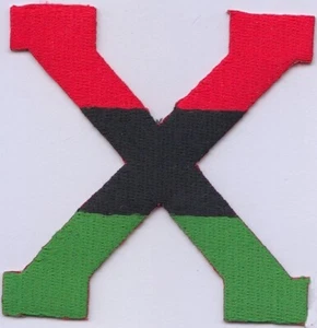 Toppe ricamate Malcolm X (RBG) 3"x3" ferro da stiro - Foto 1 di 1