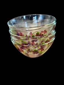 Vintage Wild Violets Collection Crystal Bowls by J Walsh France Avon Set Of 4 - Picture 1 of 1