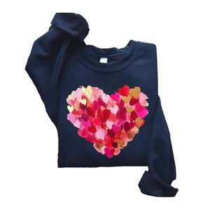 Valentine Day Heart CrewneckGift Sweatshirt T-Shirt - Picture 1 of 10