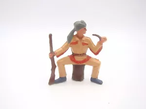 STARLUX - TRAPPEUR ASSIS FUMANT LA PIPE - 1972 - N° AD34 - 1/32 - ANCIEN - - Foto 1 di 2