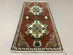 Small Vintage Turkish Rug 95x45 cm, Short Runner, Tribal, Shabby Chic - Picture 1 of 4