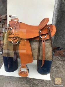 Western Saddle Horse Wade Tree A Fork Western Premium pelle lavoro spedizione gratuita - Foto 1 di 5