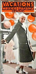 Brochure da viaggio vintage Panama Pacific Lines Ocean Liner Messico L'Avana anni '30 - Foto 1 di 12