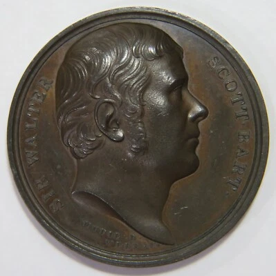 1821 SIR WALTER SCOTT UNITED KINGDOM GREAT BRITAIN FAULKNER COMMEMORATIVE MEDAL - Image 1 of 4