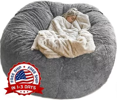 Puff grande redondo de piel sintética suave y esponjoso (sin relleno solo funda) Foto 1 de 4