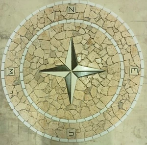 "ANTICA ROMA" ROSONE MOSAICO ANTICATO interni - esterni diam. 90 cm COD. RUDLXX7 - Foto 1 di 5