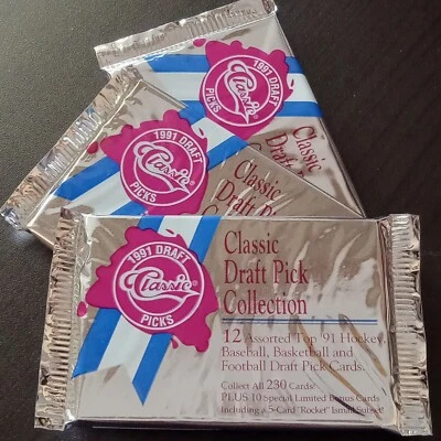 Lot of 3 packs ROOKIES & Autographed cards 1991 Classic Draft Picks Sealed New - Image 1 of 4