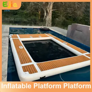 4x3m EVA Inflatable Floating Platform Inflatable Swimming Pool w/Net For Yacht - Picture 1 of 7