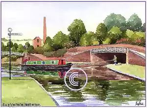 BUMBLE HOLE NETHERTON WEST MIDS AQUARELL KÜNSTLER DRUCK GRUSSKARTE 8"x 6" - Bild 1 von 1