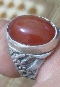 Herren Ringe Sterling Silber 925 Braun Achat Jemeni Aqeeq Handarbeit Schmuck Geschenk - Bild 1 von 5