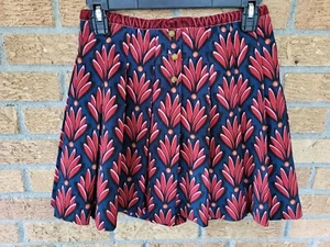 Girl's Zara Floral Pleated Corduroy Skirt Size 11-12 Years Navy Red Pink - Picture 1 of 7