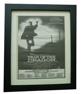 YEAR OF THE DRAGON+Movie+Film+POSTER+AD+ORIGINAL 1986+FRAMED+EXPRESS GLOBAL SHIP - Imagen 1 de 2