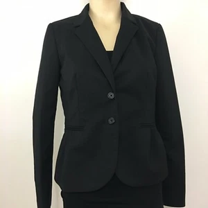 ELLE Womens Front Buttons Long Sleeve Black Jacket Size 8 #53 - Picture 1 of 8