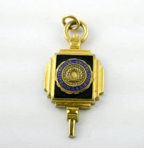 Vintage 1/20th 12k Gold Fill Syracuse University Enameled Key Fob School Charm - Picture 1 of 16