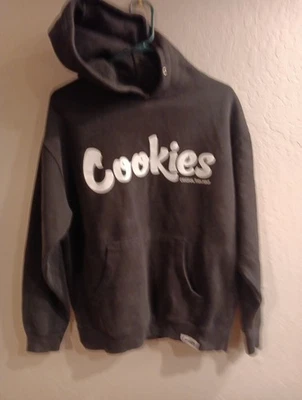 Auténtica sudadera con capucha Berner Cookies Clothing CKS logotipo original negra/blanca M Foto 1 de 4