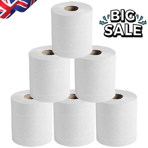 Confezione 6 Rotoli Bianchi Centrefeed 2 Strati Super Assorbenti Asciugamani Pulizia Cucina - Foto 1 di 7