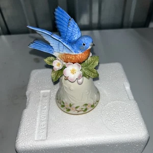 Lenox Bird Bell Collection Fine Porcelain Bluebird Blue Bird 1991 mit orig Box - Bild 1 von 7