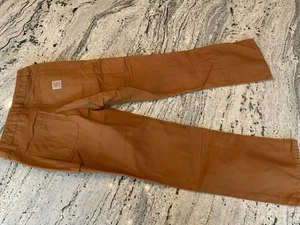 LN Carhartt Boys Tan Carpenter Work pants 14 - Picture 1 of 6