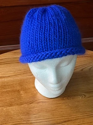 Детская сутулиться шляпа, шерсти мериноса, ручной вязки, синий, Бесплатная доставка!!! - Изображение 1 из 2