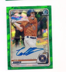 2020 Bowman Chrome Sapphire Colin Barber 1st Green Refractor Auto /50 BSPA-CB - Picture 1 of 2