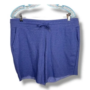XL Champion Blue Cutoff Casual Shorts Cotton Blend Drawstring Waistband  Stretch - Picture 1 of 10