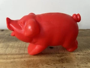Vintage Blow Mold Piggy Bank Red Sealed Piggy Bank - Picture 1 of 13