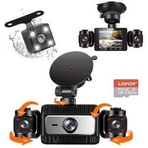 4 Channel Dash Cam 360° View, 1080P Front and Rear Inside, Left Right Dash Ca... - Foto 1 di 9