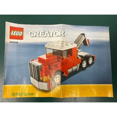 Lego No 20008 Brickmaster Creator Red Tow Truck Complete Exclusive 2009 79 Piece - Image 1 of 4