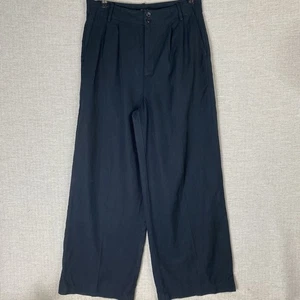 Madewell The Harlow Wide Leg Pants Womens 8 black Drapey Twill NT482 NWT - Picture 1 of 9