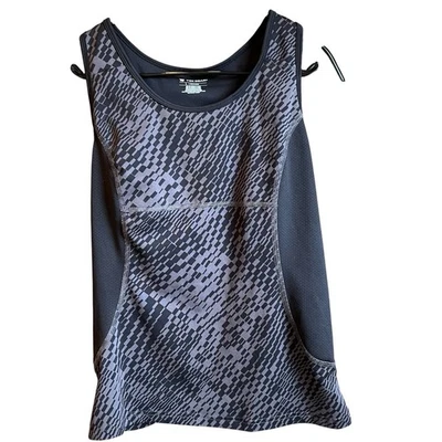 Camiseta sin mangas Tek Gear Activewear para mujer gris negra estampado geométrico talla grande Foto 1 de 4