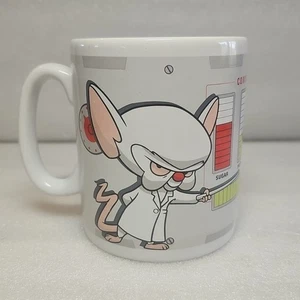 Vtg 1997 WARNER BROS Pinky and the Brain Coffee Cup Extra Large Content Level - Picture 1 of 11