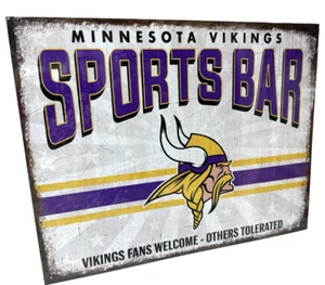 Minnesota Vikings Sports Bar Blechschild Wanddekor 12,5" x 16" Made in USA - Bild 1 von 4
