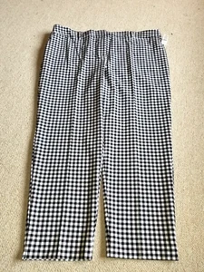 NWT Womens Pants-TALBOTS-black/white check gingham stretch straight leg-20W - Picture 1 of 4