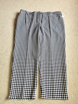 NWT Womens Pants-TALBOTS-black/white check gingham stretch straight leg-20W - Image 1 of 4