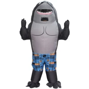 7ft Gray Inflatable Costume Shark Jumpsuit Adult Halloween Cosplay Xmas Party - Picture 1 of 6