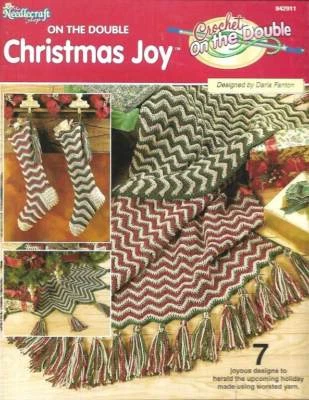 NEW CROCHET ON THE DOUBLE CHRISTMAS JOY AFGHANS/STOCKINGS/TREE SKIRTS - Image 1 of 2