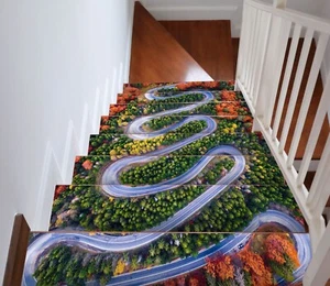 3D Road I155 Stair Risers Decoration Photo Mural Vinyl Decal Wallpaper Erin - Picture 1 of 6