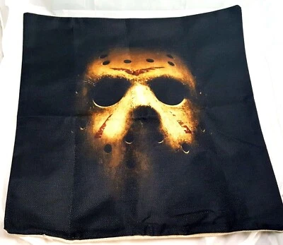 Friday the 13th Pillow Case  - Jason Voorhees Mask Horror Movie Pillow Halloween - Image 1 of 3