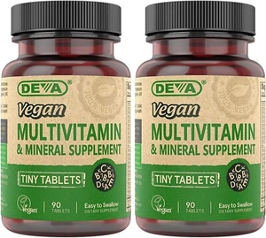 Deva Vegan Multivitamin, Mineral Supplement, Tiny Tablets, 90 Ct (2 Pack) - Picture 1 of 5