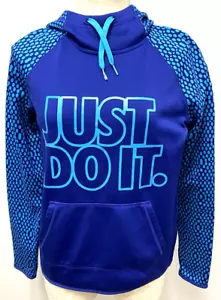 Nike Women's Just Do It Therma-Fit Hoodie Blue Polka Dot Small - Picture 1 of 6