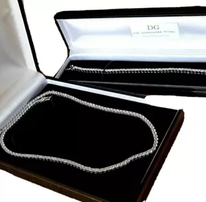 White gold finish created diamond Tennis necklace and bracelet 3mm Gift Idea - Picture 1 of 6
