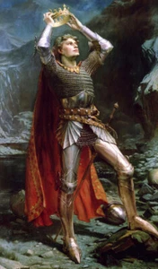 King Arthur Crowning by Charles Ernest Butler Painting Poster Print PICK SIZE - Picture 1 of 2