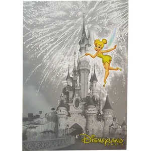 Disneyland Paris Postcard Tinkerbell Flying In Front Of Castle Disney Peter Pan - Picture 1 of 5