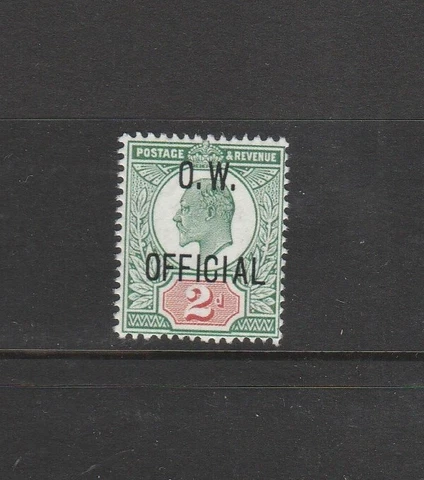SGO38: 2d Yellowish Green & Carmine-Red: O.W. OFFICIAL: Mint: Aldred FACSIMILE Cover