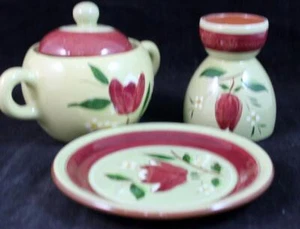 Stangl Magnolia Lote de Azúcar Posavasos y Taza Doble Huevo - Imagen 1 de 4